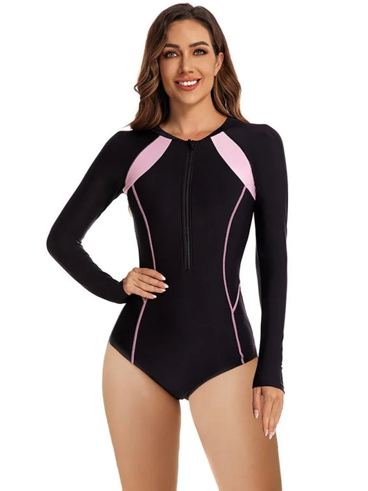Rash Guard Swimsuit Women Summer Bathing Suit Long Sleeve Swimwear Women Beach Swimming Suit For Female