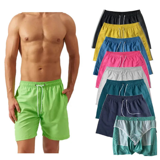 Men's Summer Low Waist Swim Trunks Quick Dry Breathable Beach Vacation Surfing Swimwear