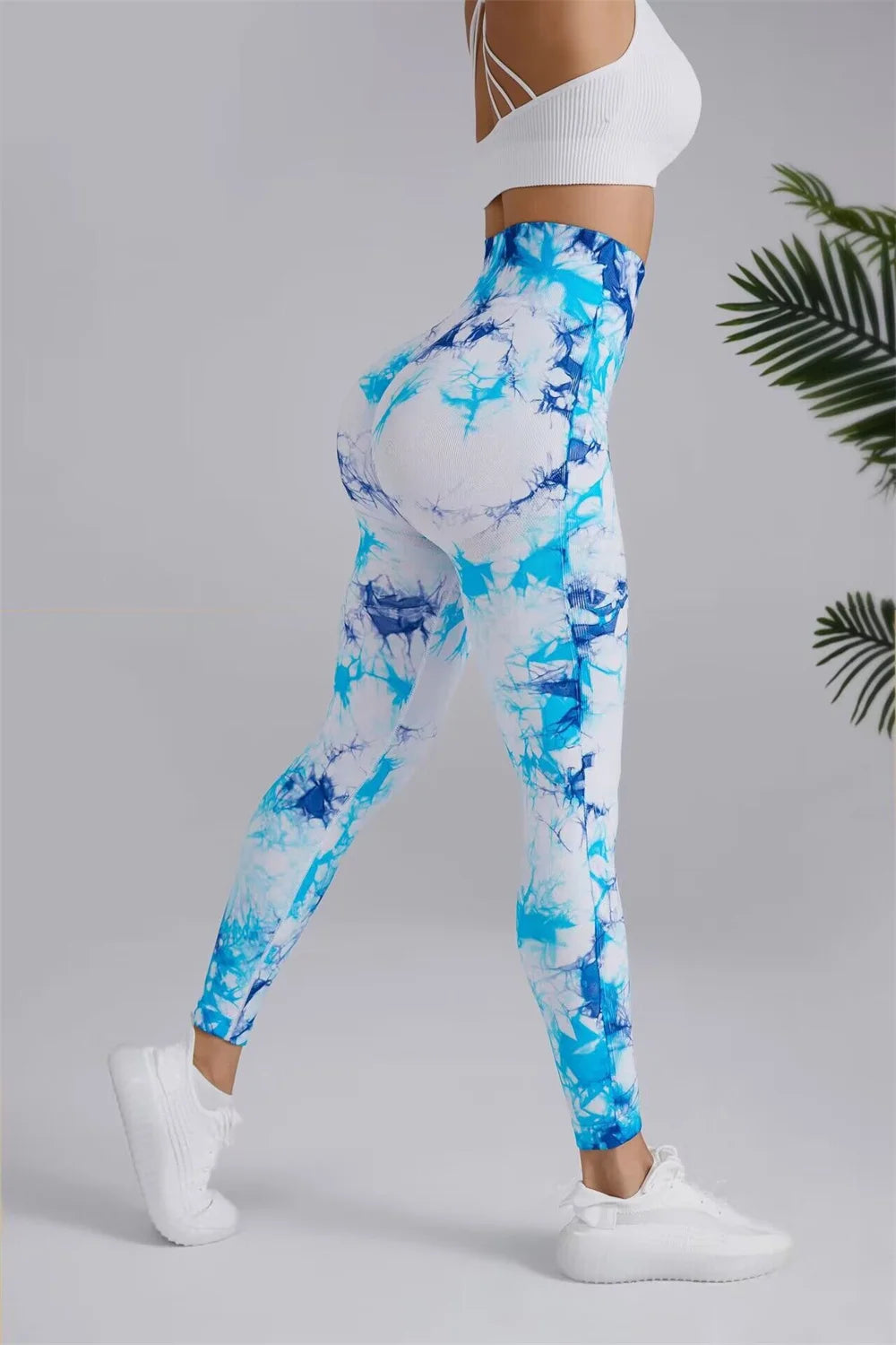 3D tie dye printed sports pant womens running jumpsuit fitness high waisted push-pull jumpsuit sportswear y2k training socks