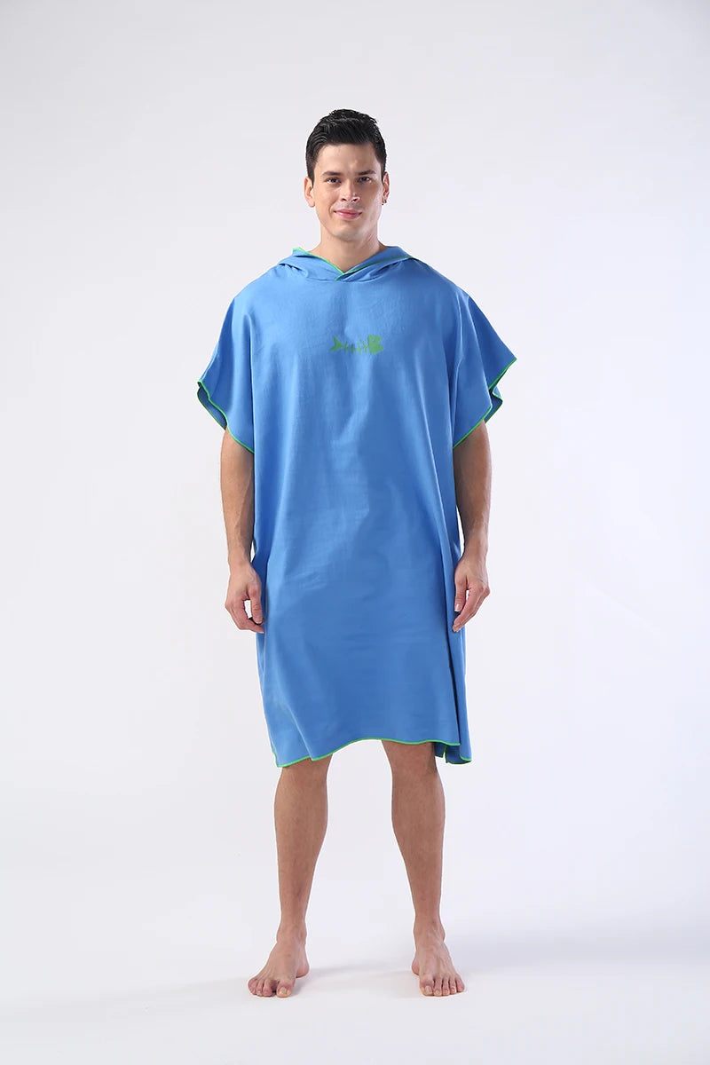 Surf Poncho Changing Towel Hood Microfiber Beach Blanket Bath Towel Swim Towel Wetsuit Beach Poncho for Adults