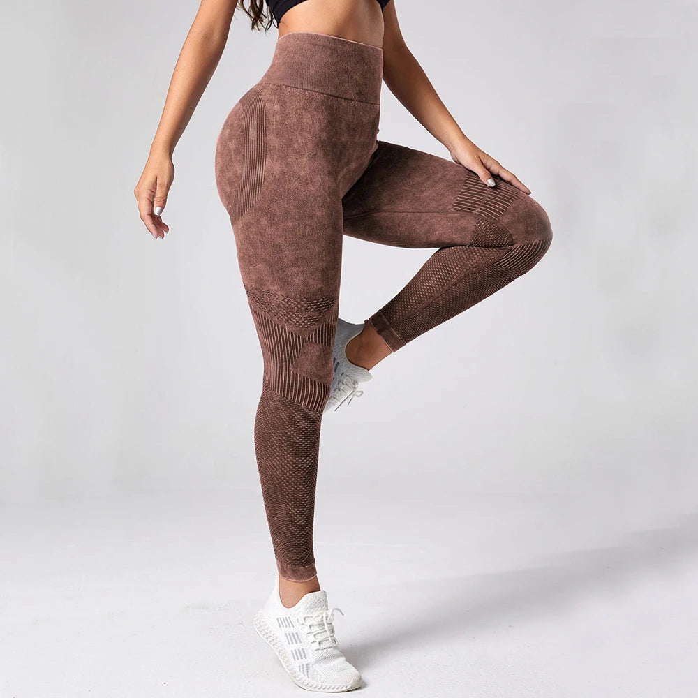 Women Leggings Washing Yoga pants Bubble Butt Push Up Fitness Legging High Waist Scrunch Tights Gym Seamless Leggings