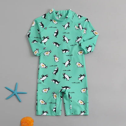 Children's One-Piece Swimsuit Quick-Drying Beachwear for Boys And Girls Baby Swimwear Sun Protection Hot Spring Swimming Costume