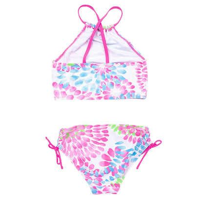 Girl Swimwear Split Water Drop Print Drawstring Bikini Bottoms Suit 3-14 Years Old Swimsuit Kids Girl