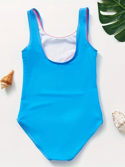 A girl's swimsuit with a fruit pattern, suitable for children aged 2-11. Chest Pad