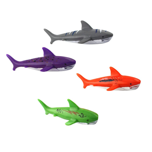 4 Pcs Diving Toys Gliding Shark Throwing Rockets for Swimming Pool Use Dive Pool Shark Toys Swimming Toys