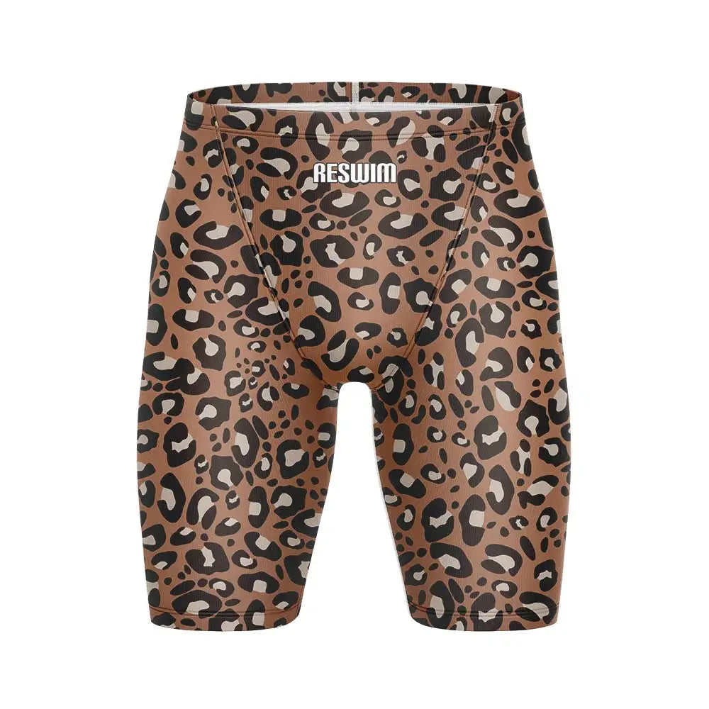 Summer Men's Printing Swim Jammer Shorts Athletic Training Swimsuit Beach Swimming Trunks Swimwear Lycra Tights Surfing Shorts