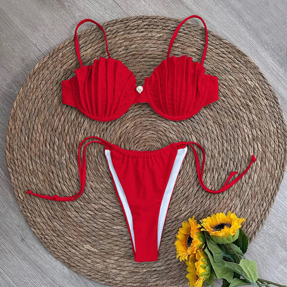 Shell Micro Bikini  Women Swimsuit Female Swimwear Thong Bikinis Set Brazilian Beach Wear Bathing Suit Biquini