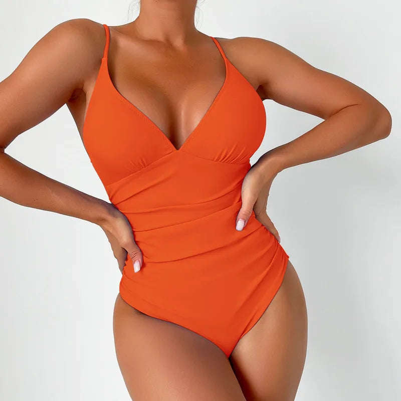 Solid One-Piece Large Swimsuits Closed Plus Size Swimwear Body Bathing Suits Female Pool Beach Women's Swimming Suit