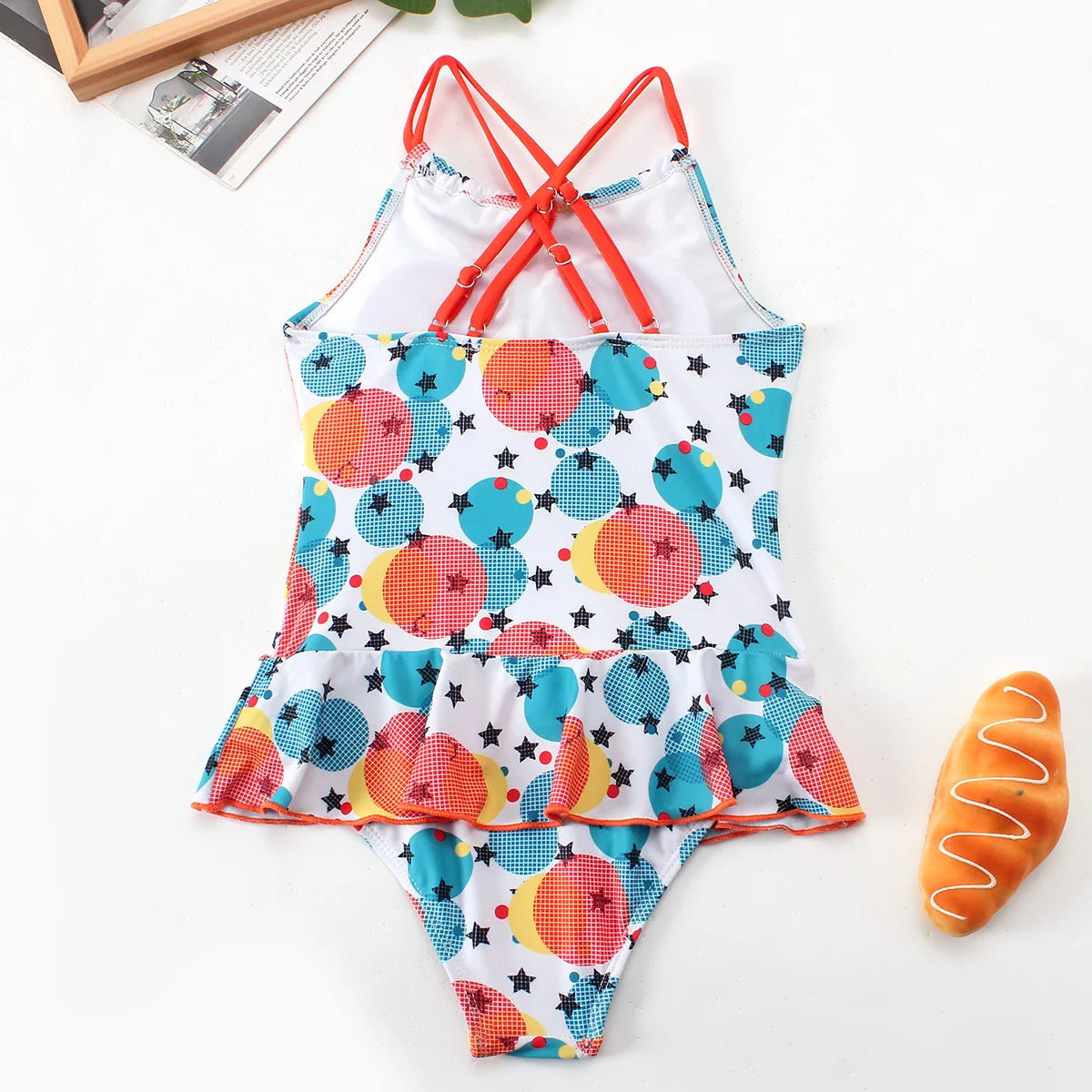 Floral Print Girls One Piece Swimsuit Ruffle Skirt 7-12 Years Summer Kids Swimwear Children High Neck Bathing Suits Beach