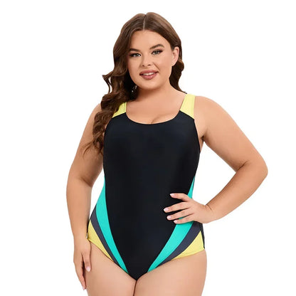 Sport Plus Size Women One Piece Surfing Swimwear Swimsuit Summer Beach Bathing Suit 5XL