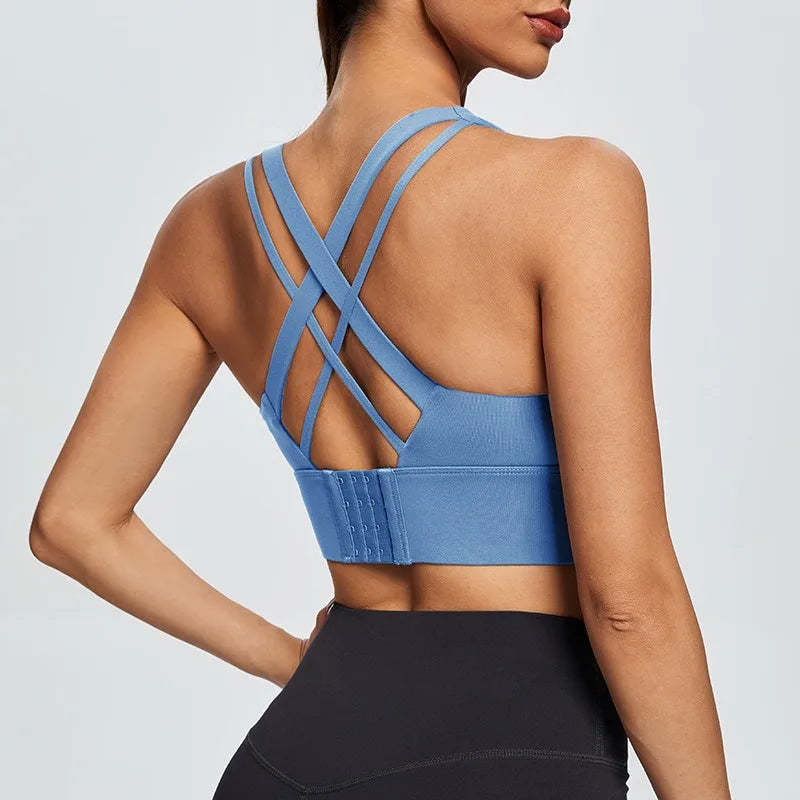 Sports Bra High Impact Sports Bras Criss Cross Back Full Support for Large Bust No Bounce Yoga Bra Bounce Control Crop