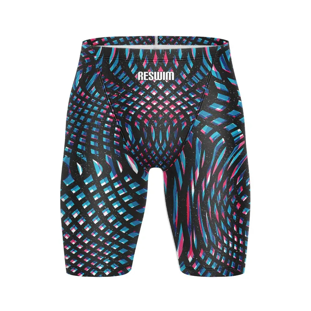 Summer Men's Printing Swim Jammer Shorts Athletic Training Swimsuit Beach Swimming Trunks Swimwear Lycra Tights Surfing Shorts