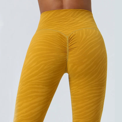 Women High Waist Yoga Pants Buttery Soft Zebra Stripe Printed Sports Leggings Breathable Workout Running Tights Sportswear
