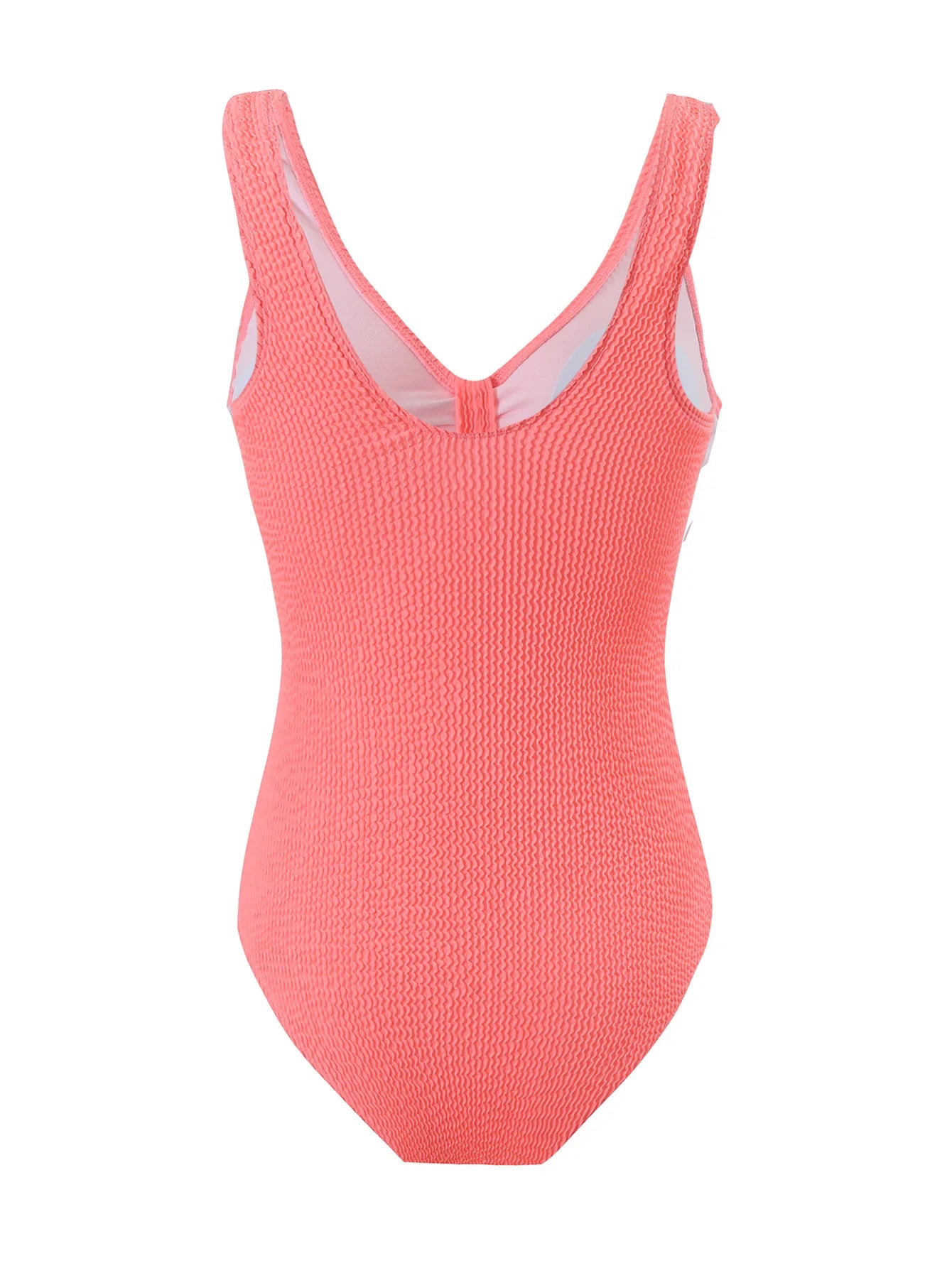 Scoop Neck One Piece Swimsuit Woman Backless Bodysuit Crinkle Swimwear Beach Wear Blue Bathing Suits Ladies Holiday Summer