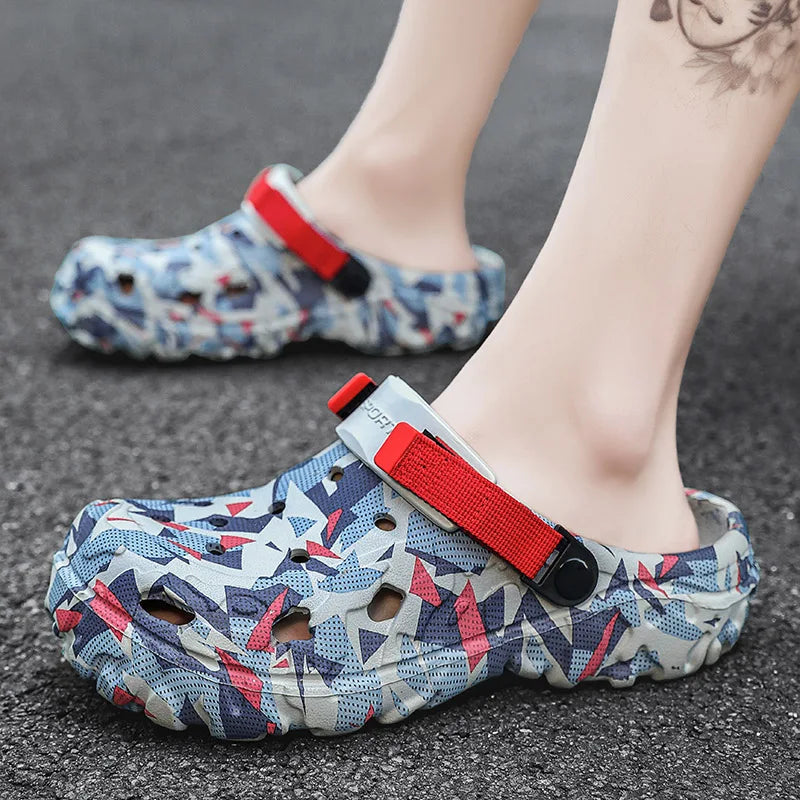 47 Size Summer Men Sandals Light EVA Men's Casual Shoes Hole Shoes Clogs Home Garden Outdoor Male Beach Flat Slippers