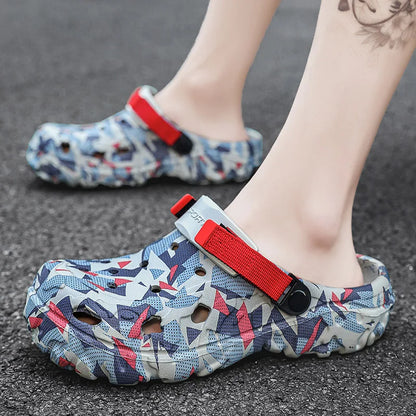 47 Size Summer Men Sandals Light EVA Men's Casual Shoes Hole Shoes Clogs Home Garden Outdoor Male Beach Flat Slippers