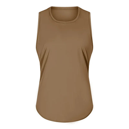 Women Summer  Open-Back Yoga Vest for  Loose-Fit and Moisture-Wicking Sleeveless   Running Fitness Shirt