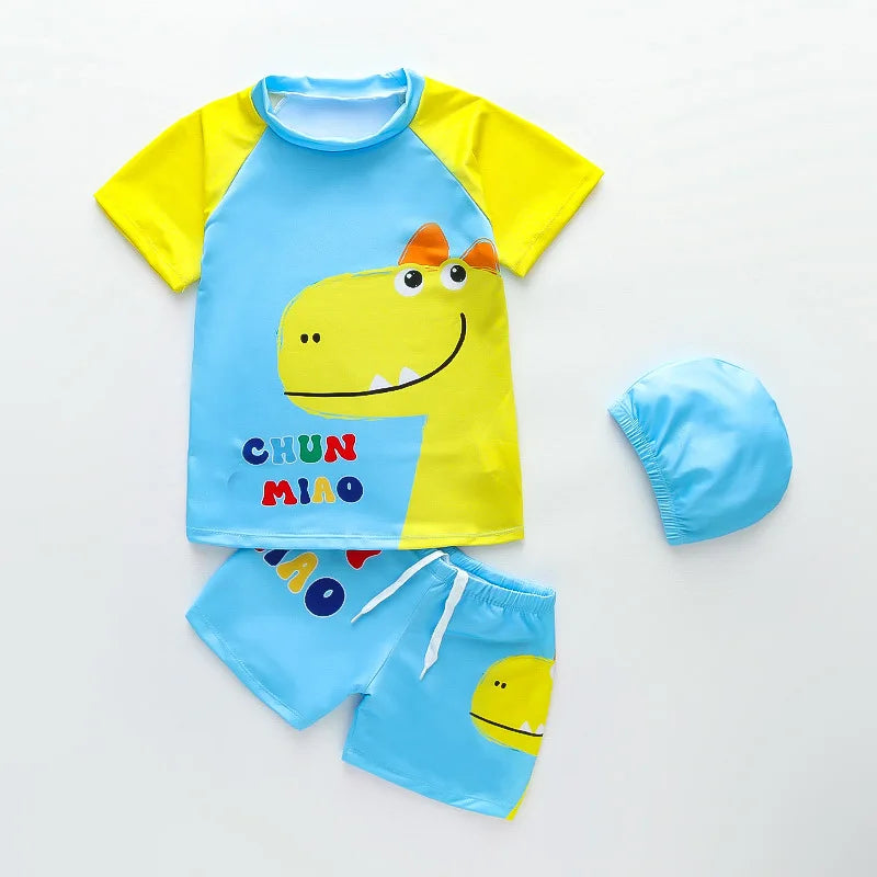 Boys Swimwear Two Pieces Swimsuits Toddler Boys Floating Suit Children Surfing Suit Kids Cartoon Beach Wear Swimming Trunks