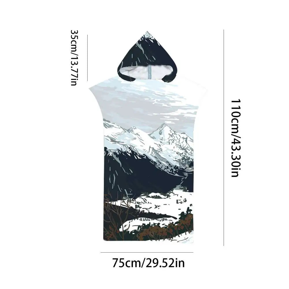 Surfing Diving Summer Surf Poncho Men Women Microfiber Fabric Quick-Dry Robe With Hood Unisex Outdoor Swim Towel Warmer