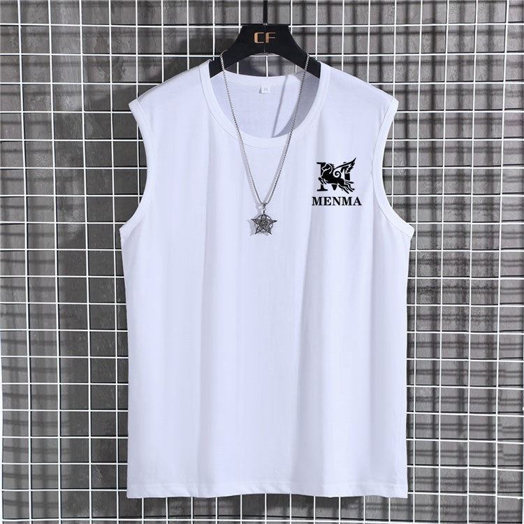 Plus Size Men's Sleeveless T-shirt Oversized Loose Solid Color O-Neck T-shirt XL-12XL/60-180KG