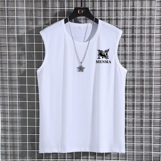 Plus Size Men's Sleeveless T-shirt Oversized Loose Solid Color O-Neck T-shirt XL-12XL/60-180KG