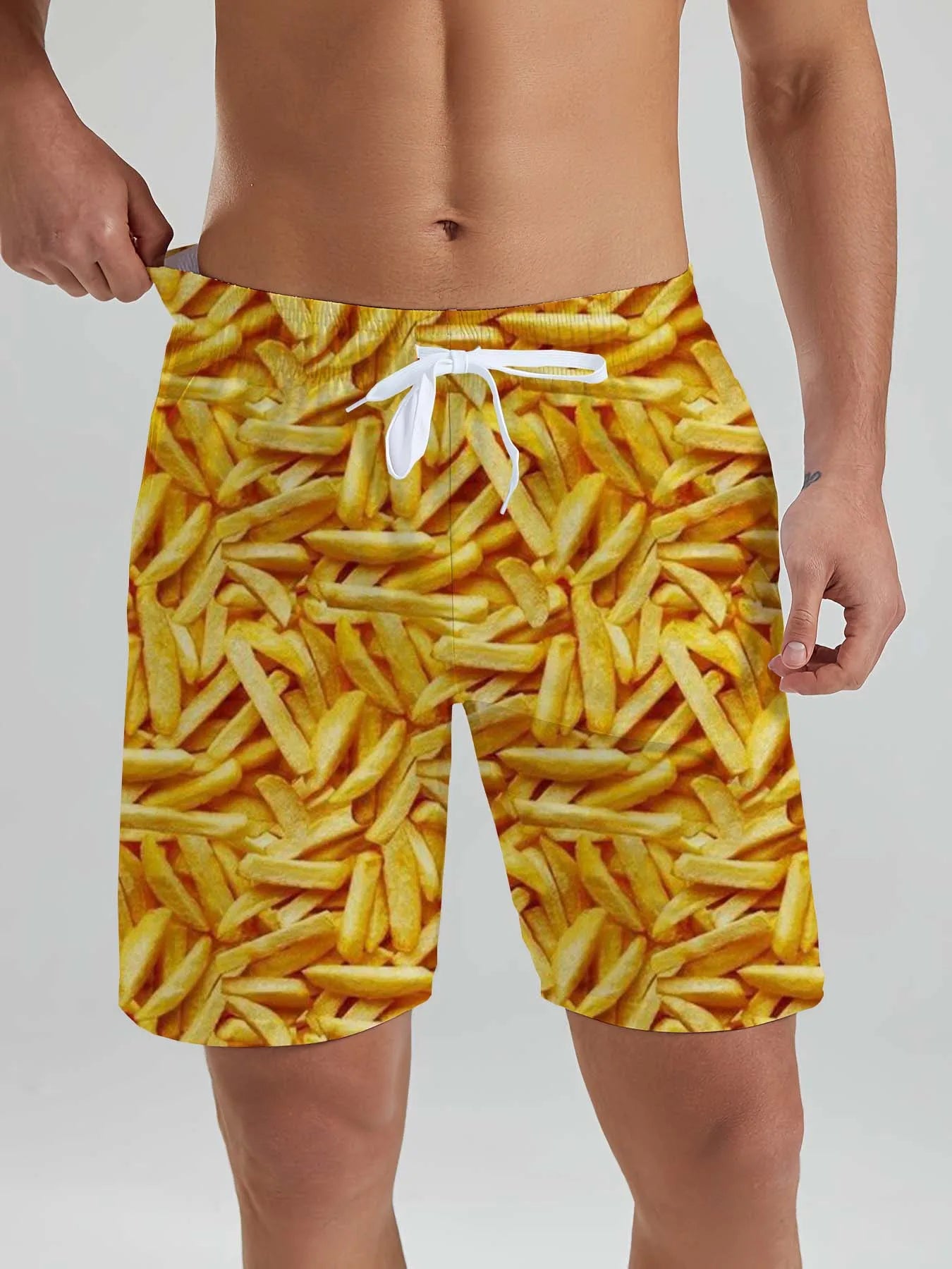 Fashion Fast Food Beach Shorts Men Cool Hawaiian Vacation Swim Trunks 3D Printing Snack Short Pants Summer Surf Board Shorts
