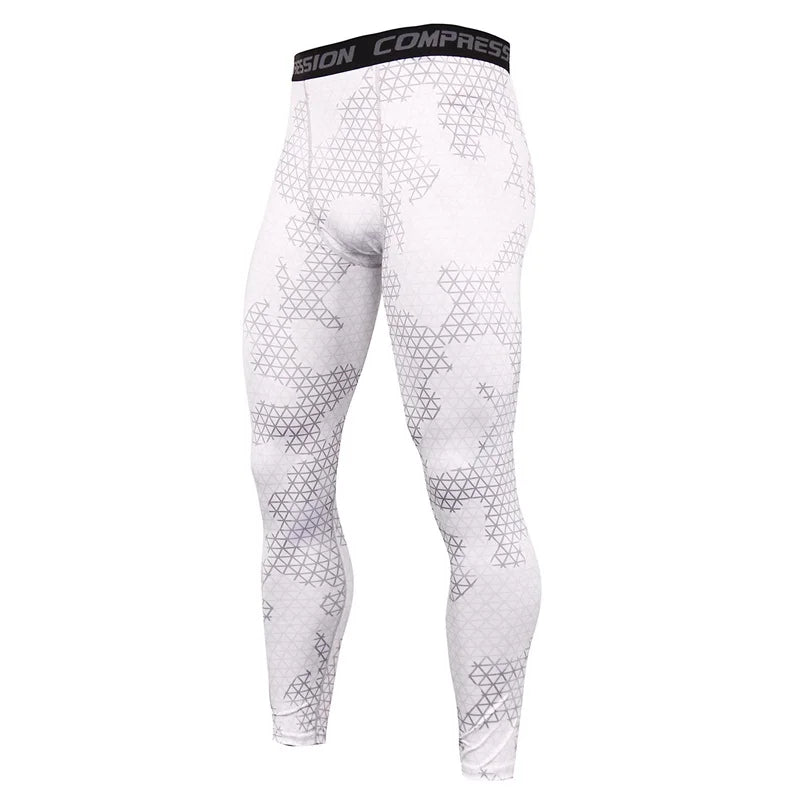 Men Camouflage Tights Man Fitness Compression Pants Quick-drying Rashguard Elastic Leggings for Gym Training