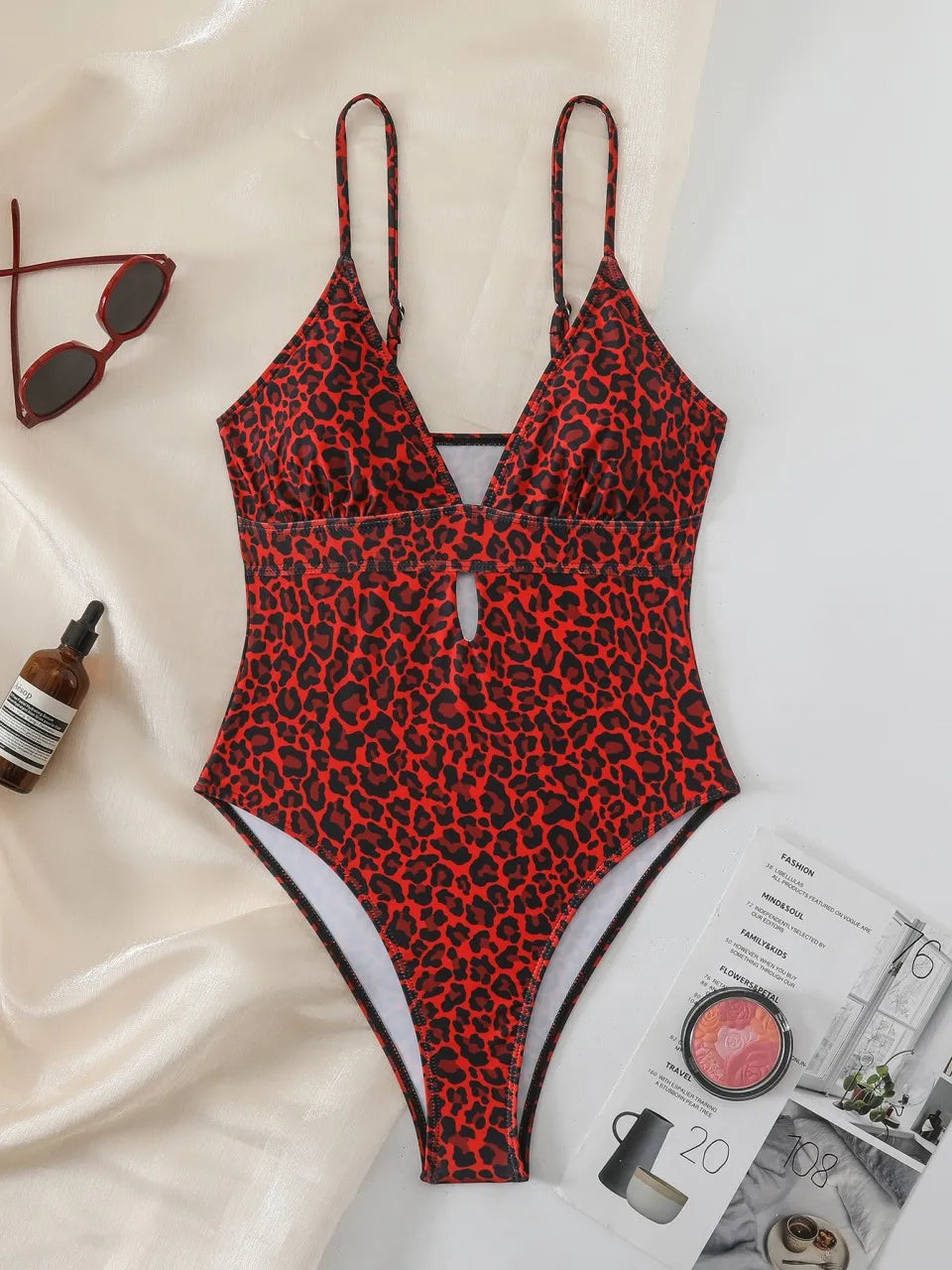 Strappy Swimsuit Women One Piece Leopard Swimwear Female Monokini Bathers Bathing Swimming Swim Suit Padded Beachwear