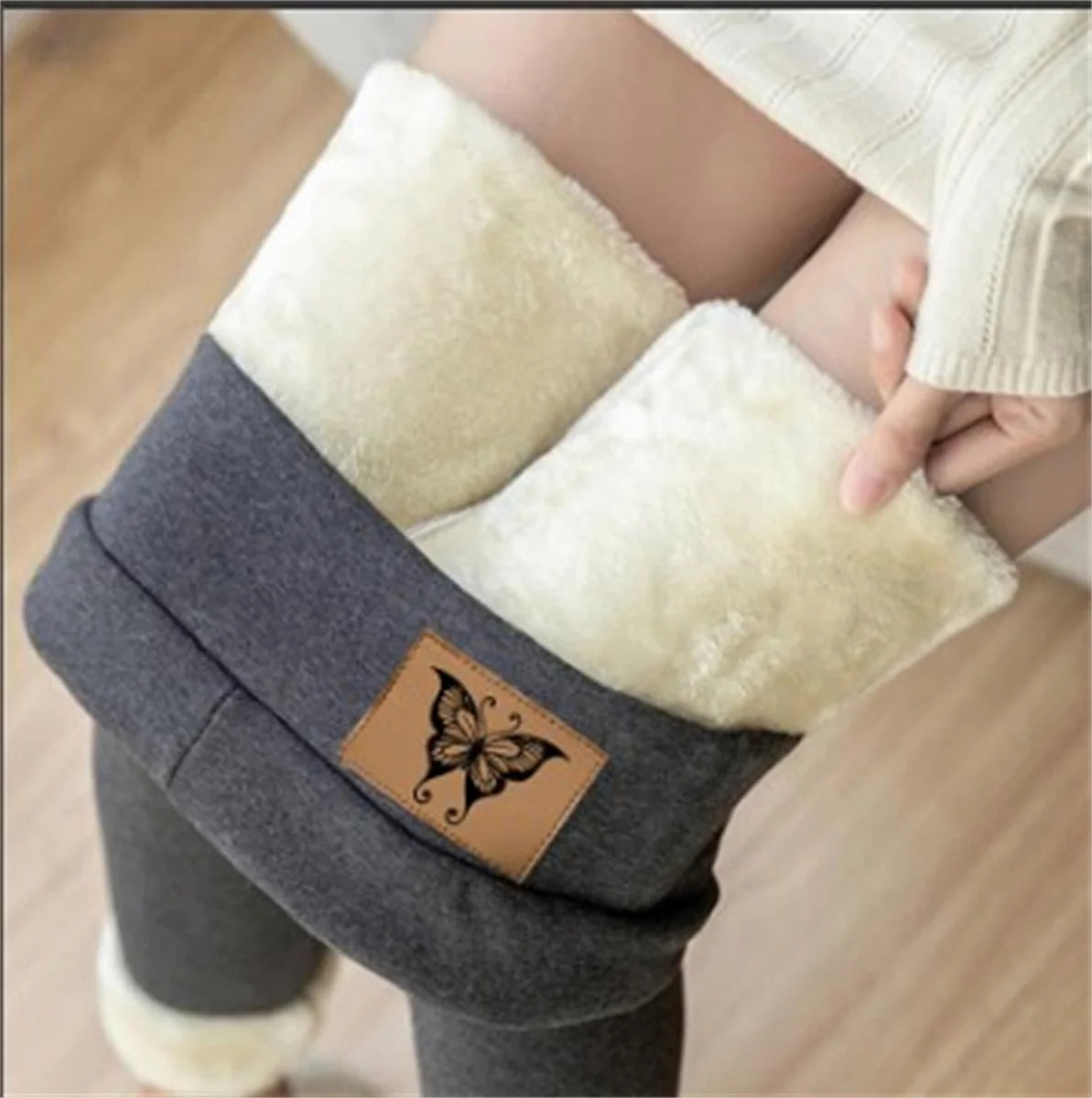 Winter Women Leggings Solid Warm Leggings Thicken Lamb wool Hight Waist Fleece Keep Butt Lift High Stretchy Walking Pants Pocket