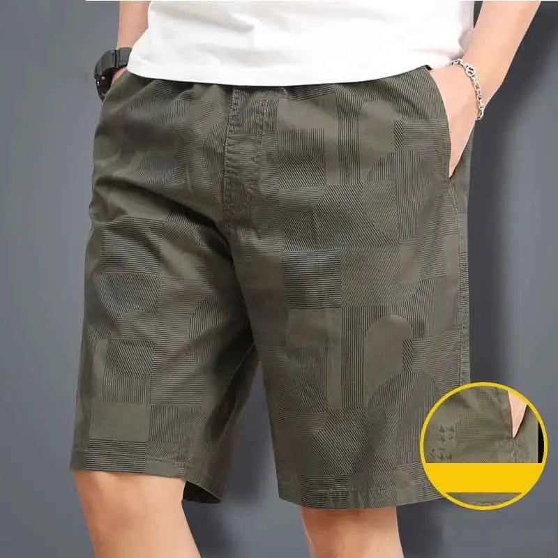 Thin Wide Leg Casual Sports Beach Shorts Men Camouflage Elastic Waist Pocket Folds Breathable Loose Short Pants