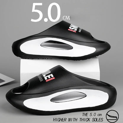 Summer Men Women Couples Slippers Thick Bottom Beach Slippers Comfortable EVA Soft Sole Non-slip Flip Flops