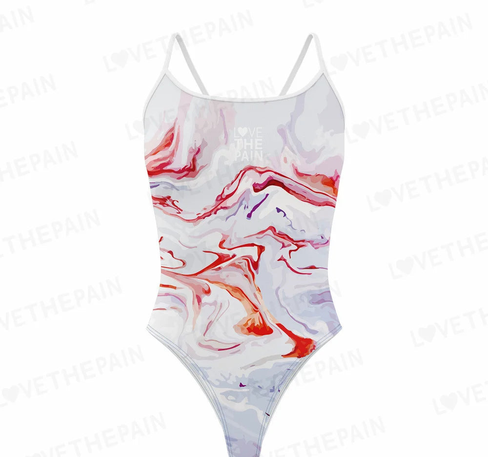 One Piece Swimsuit Women Thin straps Swimsuit Training Swimwear Backless Bathing Suit Beachwear Swim Wear Monokini