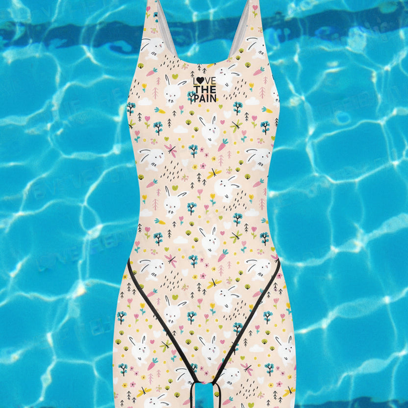 Love The Pain Female One Piece Swimsuit Bodysuit Multifunctional Training Professional Sports Competition Swimwear Bathing Suit