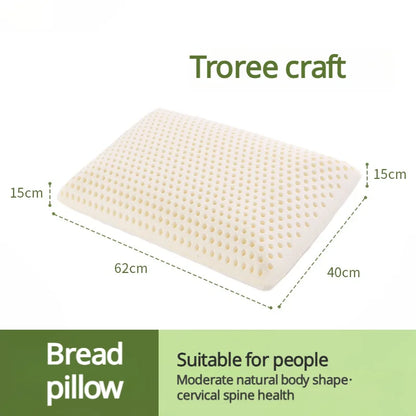 Talalay Latex Pillow - Thai Natural Rubber Neck Support Sleep Pillow Ergonomic Desig for Adults, Single Pillow Core for Home Use