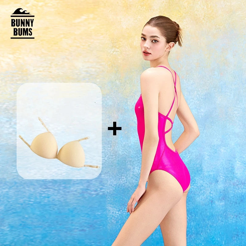 Women Thin Strap Style Outdoor Water Sports Competitive Surfing Swim Beach Wear One Piece Professional Quick-Dry Push Up Bathing Suit
