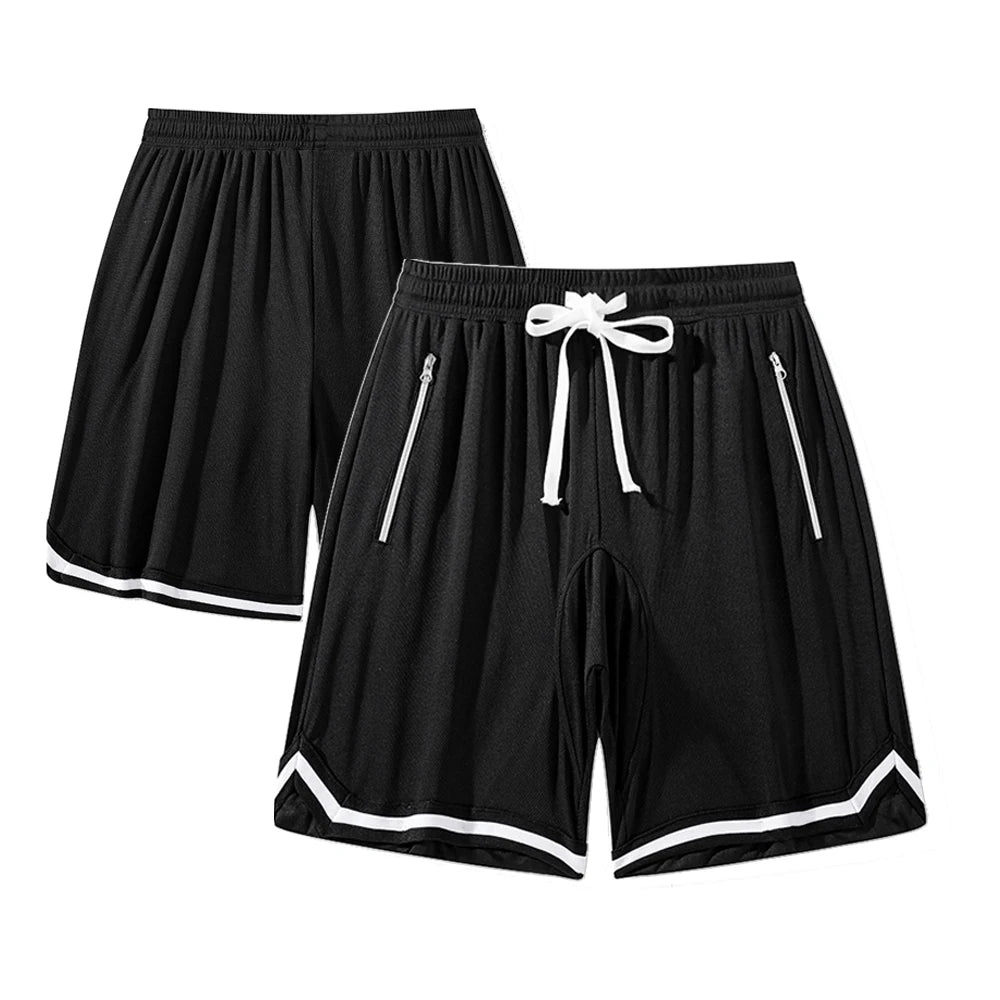Men Casual Gym Mesh Short Lightweight Breathable Jogger Training Short Pants with Drawstring and Zip Pockets Multi-Color Options