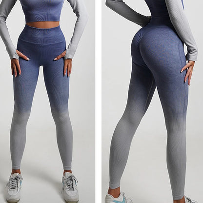 Ribbed High Waisted Yoga Leggings Women's Scrunch Buttock Widen Waistband Pants Gym Running Althetic Pilates Pants