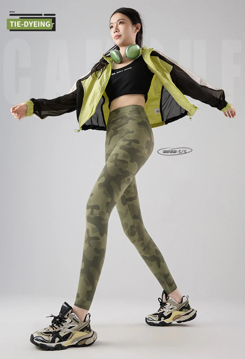 BIVIGAOS Spring Summer Seamless Camouflage Sharkskin Leggings Women Fashion High Waist Casual Sports Tights Fitness Leggings