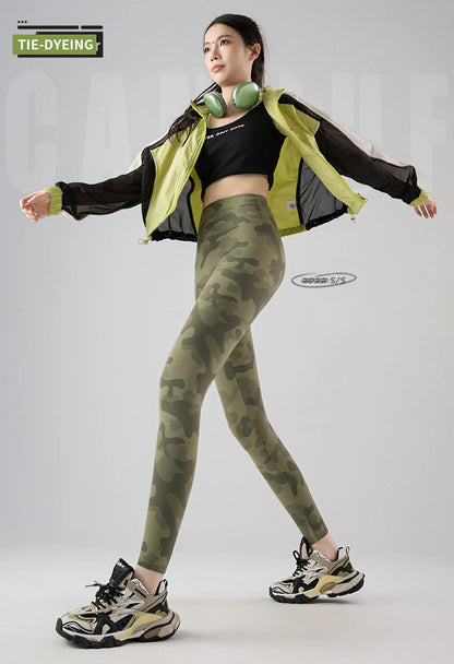 BIVIGAOS Spring Summer Seamless Camouflage Sharkskin Leggings Women Fashion High Waist Casual Sports Tights Fitness Leggings