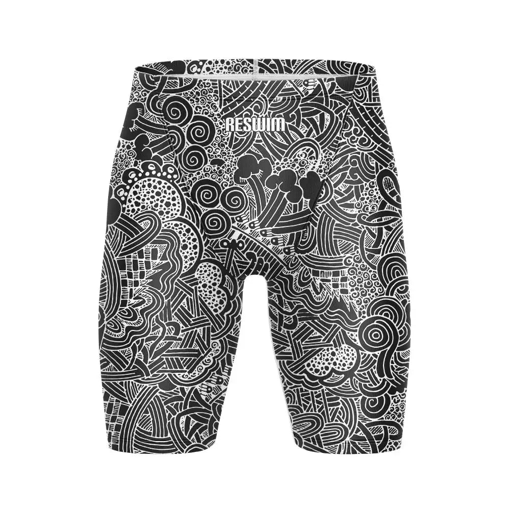 Summer Men's Swim Jammer Athletic Training Swimsuit Swimming Trunks Beach Pool Tights Shorts Quick Dry Running Surfing Pants