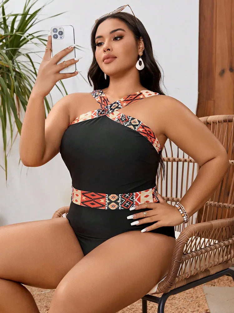 Plus Size Swimsuit Woman One-Piece Bikini High Waist Swimwear Women Bathing Suit Beach Swimming Brazilian Monokini