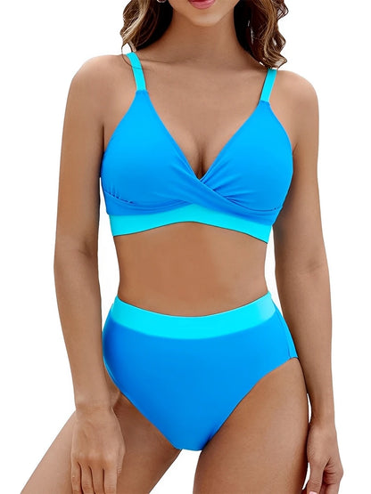 Strappy Bikini High Waist Swimsuit Women Solid Swimwear Female Bathers Swimming Bathing Swimming Swim Suit Beachwear