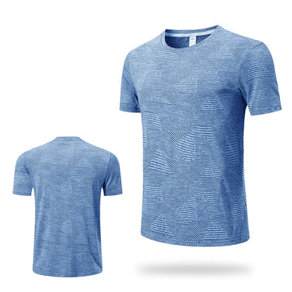 (M-5XL)Men Loose Fit Quick Dry Sport T-Shirt Running Football Basketball Gym Short Sleeve Tee Shirt Breathable Fitness Tops