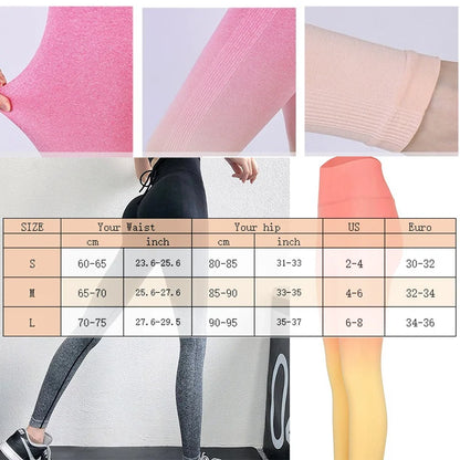 Gym Fitness Yoga Legging Fitness Tights Gradient High Waist Sports Legging Tummy Control Scrunch Booty Lifting Legging