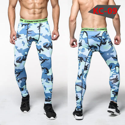 Men Camouflage Tights Man Fitness Compression Pants Quick-drying Rashguard Elastic Leggings for Gym Training