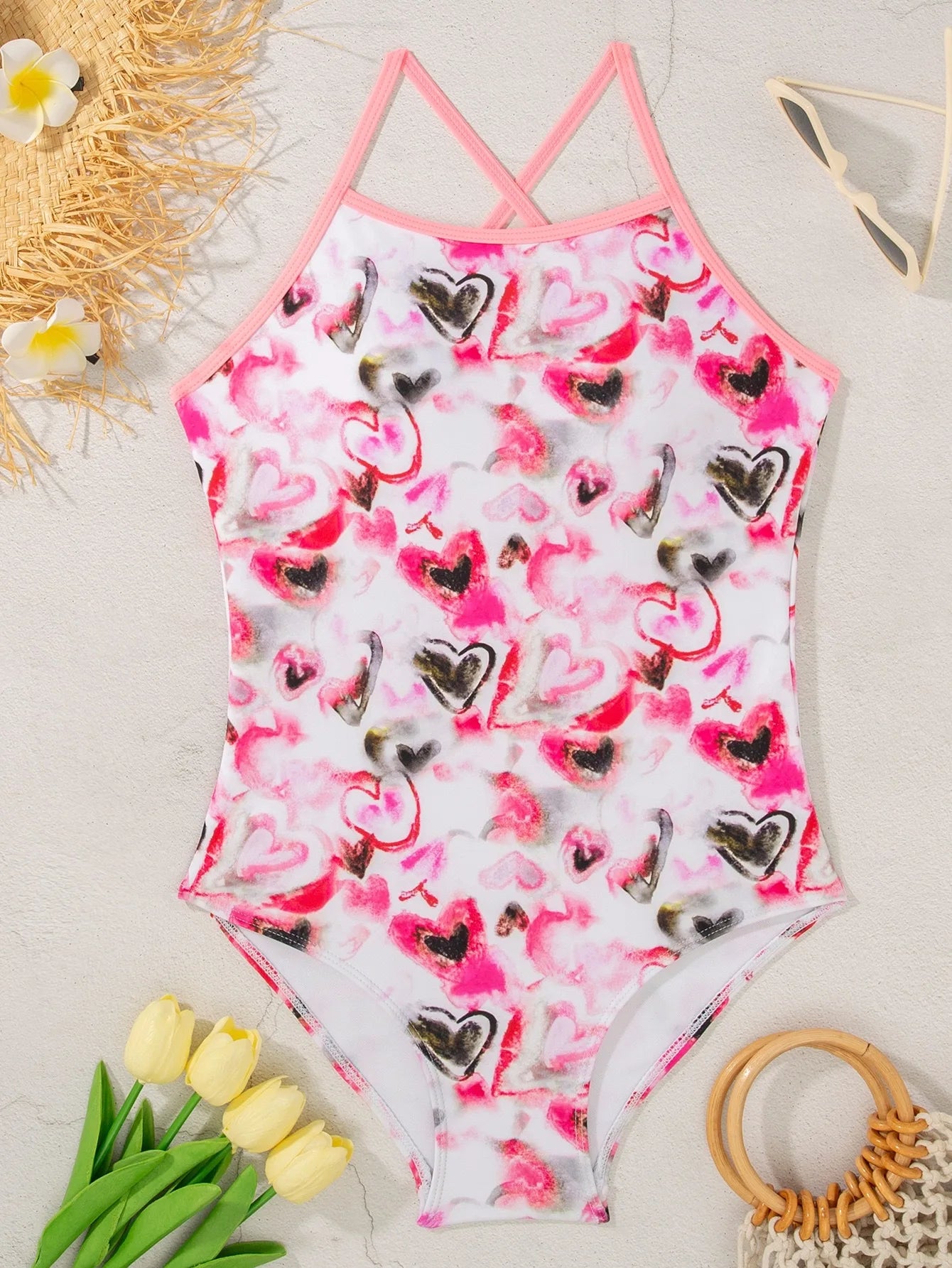 Racing swimsuit women's hot spring swimming pool print one-piece swimsuit nylon high elastic bikini