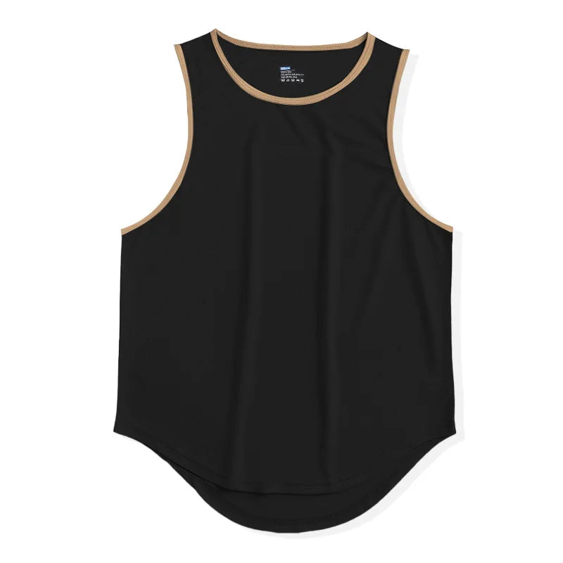 Men's Quick-Drying Sport T-shirt for Fitness and Marathon Workout Sleeveless Basketball Vest Loose Running Tank Top