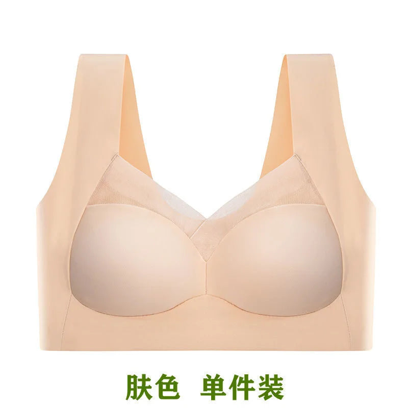 Woman Top Bra Push Up Bra Seamless Ice Silk Underwear Women Unwired Ring Sleep Lingerie Fitness Sports Bralette Invisible