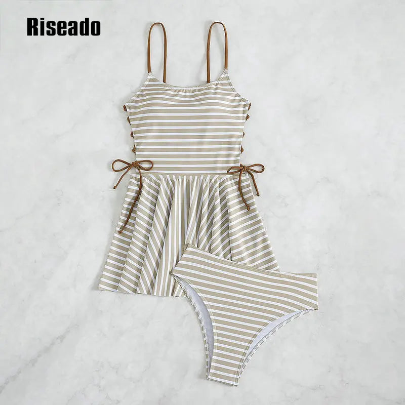 One Piece Swimsuit for Women Tummy Control Swim Dress Crisscross Ruched Skirted Bathing Suit with Bottom Large Size