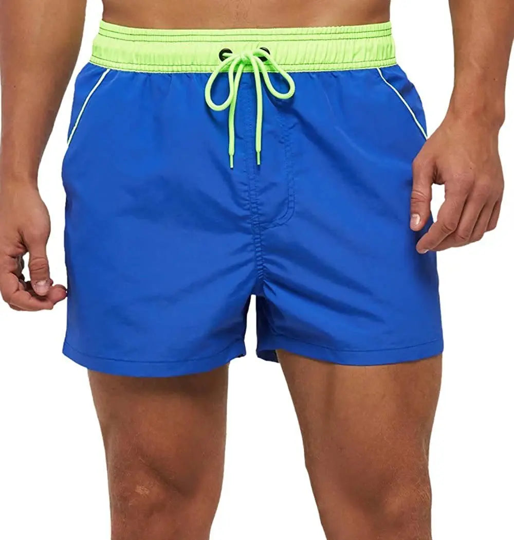 Men Summer Swim Shorts Swimwear Trunks Swimsuits Quickly Dry Surf Beach Board Elastic Waist Swim Pants Surfing Shorts with Mesh